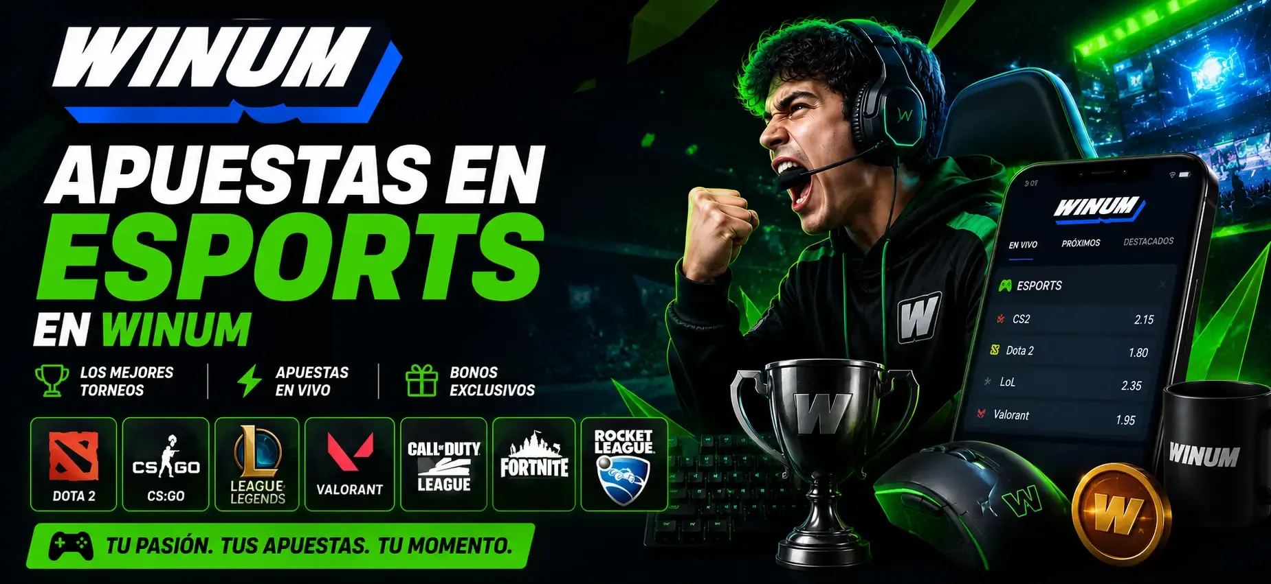 Apuestas deportivas cibernéticas de Winum